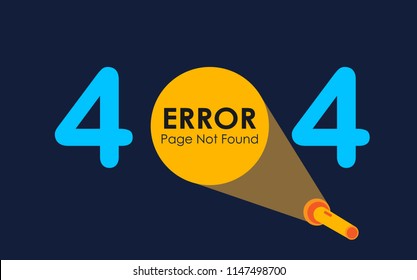 404 error with light of flashlight graphic on dark background