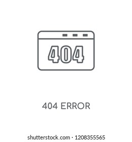 404 error linear icon. 404 error concept stroke symbol design. Thin graphic elements vector illustration, outline pattern on a white background, eps 10.