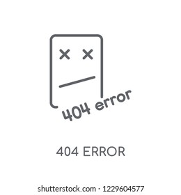 404 error linear icon. Modern outline 404 error logo concept on white background from Programming collection. Suitable for use on web apps, mobile apps and print media.