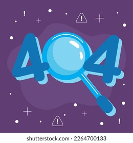 404 error with magnifying glass icon