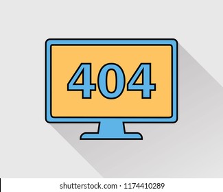 404 error or not found Colorful Icon. In Gray Background.