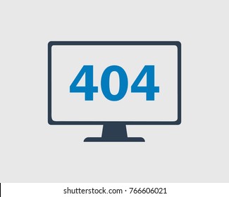 404 error or not found  Icon. In Gray Background.