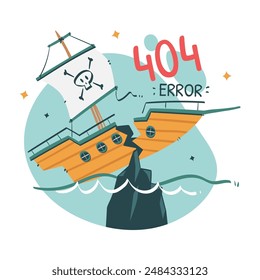 404 ERROR Not Found Illustration with funny ideas and unique styles for your web design.