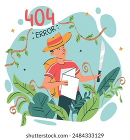 404 ERROR Not Found Illustration with funny ideas and unique styles for your web design.