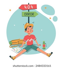 404 ERROR No encontrado Ilustración con ideas divertidas y estilos únicos para su Diseño web.