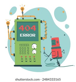 404 ERROR Not Found Illustration with funny ideas and unique styles for your web design.