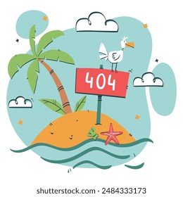 404 ERROR Not Found Illustration with funny ideas and unique styles for your web design.