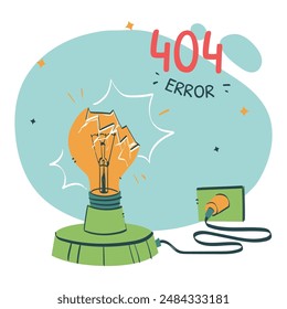 404 ERROR Not Found Illustration with funny ideas and unique styles for your web design.