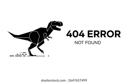 Erro 404 Página Não Encontrada com Dinossauro Geométrico