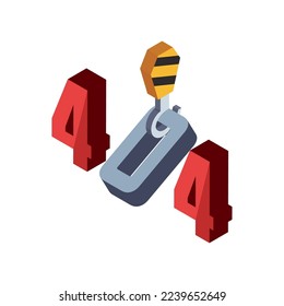 404 error on internet icon isolated