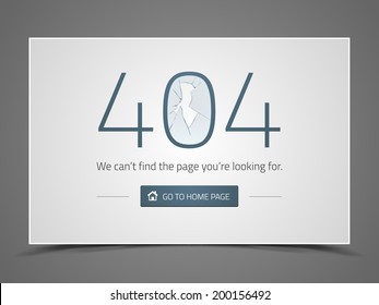 404 Error Page with Broken Window Concept