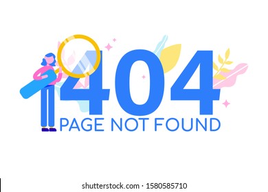 404 error page concept. Can be used for web page, banner, infographics, social media. Flat style vector illustration.