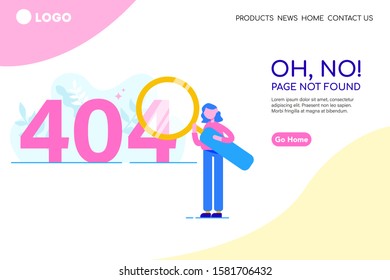 404 error page concept. Can be used for web page, banner, infographics, social media. Flat style vector illustration.