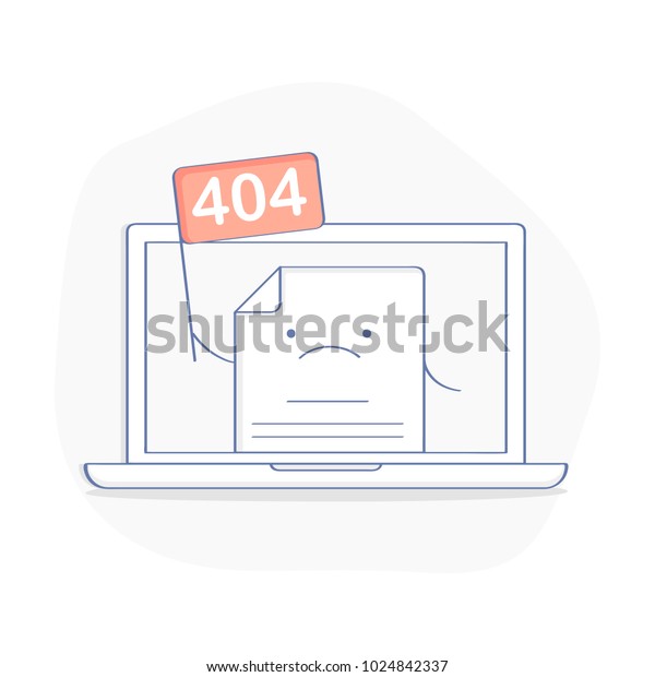 404エラーページのコンセプトまたはファイルが見つかりません アイコン ノートパソコン のディスプレイに国旗404のかわいい漫画のウェブページ モダンな平らな輪郭のアイコン 分離型ベクターイラスト のベクター画像素材 ロイヤリティフリー