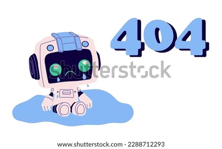 404 error page design. Web site problem, failure, website access denied concept. Unavailable webpage, inaccessible network mistake. Flat graphic vector illustration isolated on white background