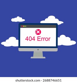 página de erro 404 exibida em um monitor de mesa 