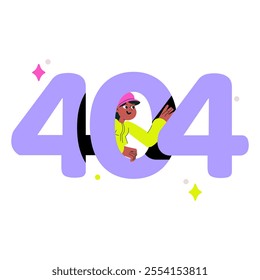 404 Error Page With Female Character In Flat Vector Illustration Symbolizing Website Error, Page Not Found, And Online Issues, Isolated On White Background