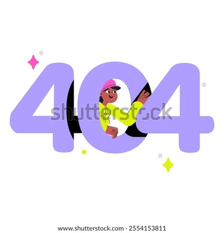 404 Error Page With Female Character In Flat Vector Illustration Symbolizing Website Error, Page Not Found, And Online Issues, Isolated On White Background