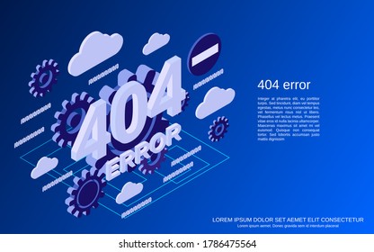 404 error page flat isometric vector concept illustration
