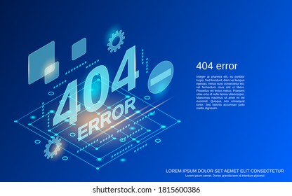 404 error page flat isometric vector concept illustration