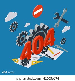 404 error page flat isometric vector concept illustration