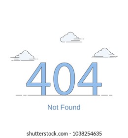404 error page flat line concept. Link to a non-existent page. Abstract lines, dots and objects. Vector illustration.