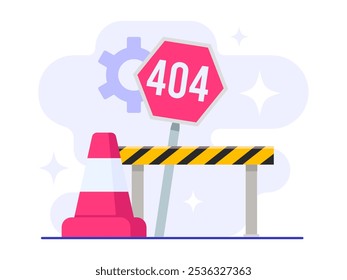 404 página de error Ilustración vectorial plana, página no encontrada, página no existe landing page