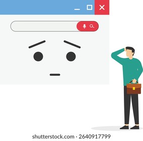  404 error and page error found concept with the whoops sign. Flat style design stock illustration

