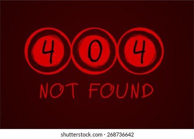 404 Error Page with grunge circles. Vector for your design 