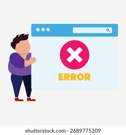 404 Ilustración de página de error: Sitio web no encontrado y concepto de error de carga