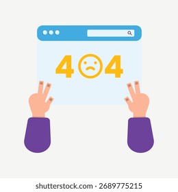 404 Ilustración de página de error: Sitio web no encontrado y concepto de error de carga