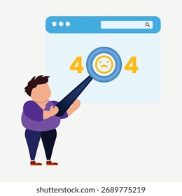 404 Ilustración de página de error: Sitio web no encontrado y concepto de error de carga