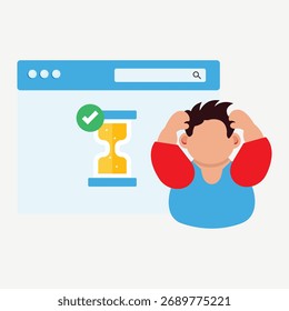 404 Ilustración de página de error: Sitio web no encontrado y concepto de error de carga