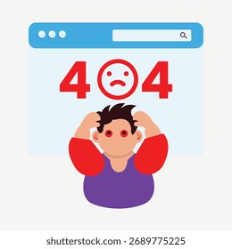 404 Error Page Illustration – Website Not Found and Loading Error Concept