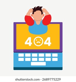 404 Error Page Illustration – Website Not Found and Loading Error Concept