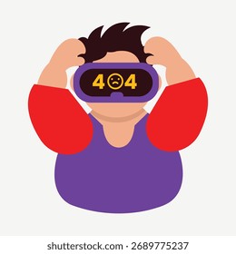 404 Error Page Illustration – Website Not Found and Loading Error Concept