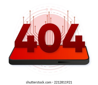 404 Error Page, Information Not Found, Isolated In White Background. Eror Search. Vector Illustration.