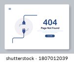 404 error page not found banner. Cable and socket. Cord plug. System error, broken page. Disconnected wires from the outlet. For website. Web Template. Popping window. Blue. Eps 10