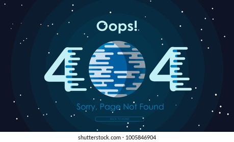 404  error page not found in galaxy vector graphic background
