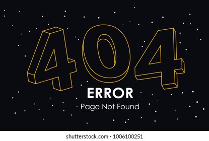 404 Error Page Not Found Line Isometric Vector Graphic Background