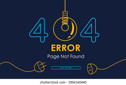 404 error page not found vector lamp graphic background