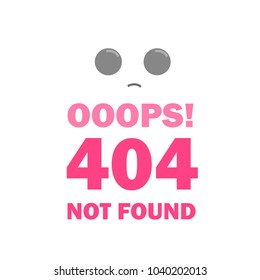 404 error Page not found emoticon - vector illustration
