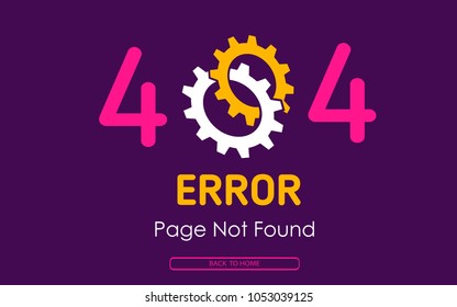 404  error page not found vector cog graphic background