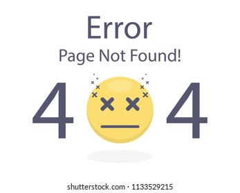 404 error page not found Dead Emoji isolated in white background Vector