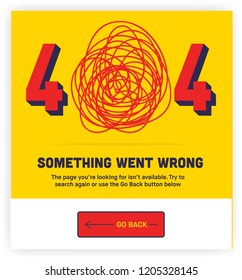 404 error page not found Template. Broken/Lost Website Page. Scribble 