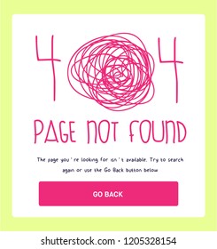 404 error page not found Template. Broken/Lost Website Page. Scribble 