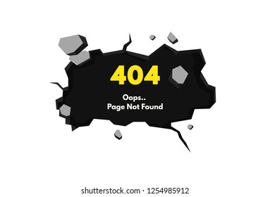404 error page not found isolated in white background