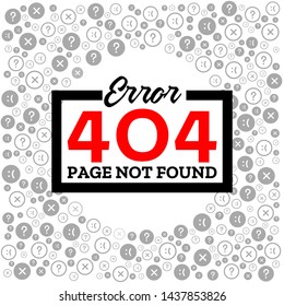 404 error - page not found, red lettering on white background