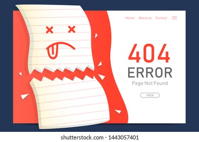 404  error page not found miss paper with  background  design template for website background graphic