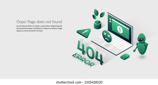  404 error page not found, isometric lost connection problem background